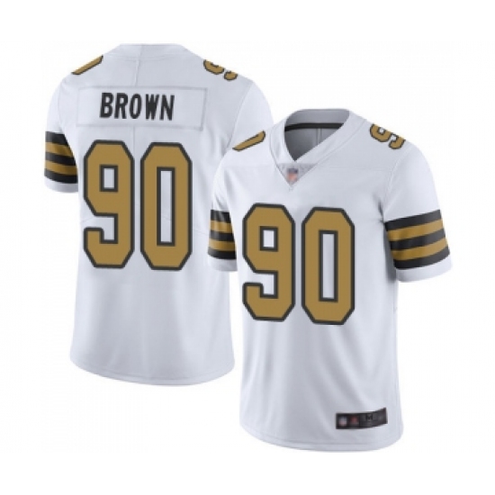 Youth New Orleans Saints 90 Malcom Brown Limited White Rush Vapor Untouchable Football Jersey