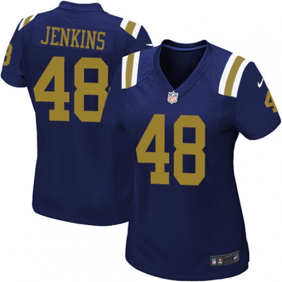 Women's Nike New York Jets 48 Jordan Jenkins Limited Navy Blue Alternate NFL Jersey