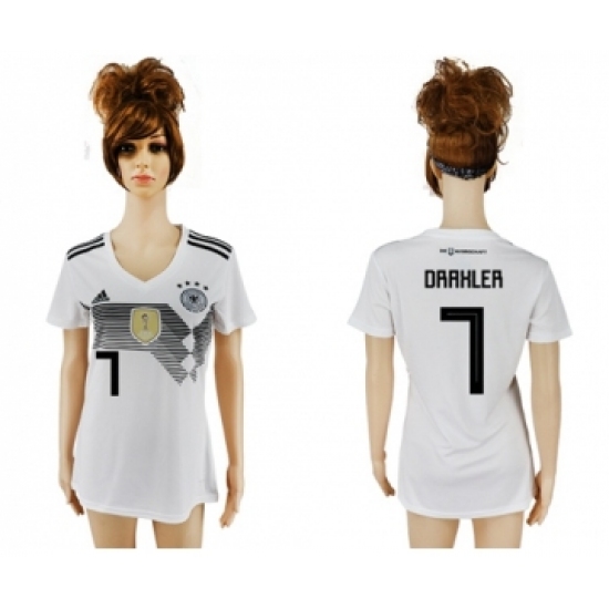 Women's Germany 7 Drakler White Home Soccer Country Jersey