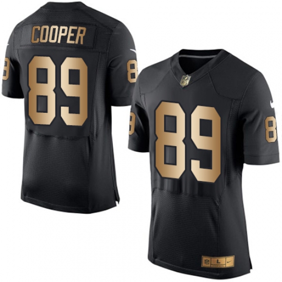 Men's Nike Oakland Raiders 89 Amari Cooper Elite Black/Gold Team Color NFL Jersey