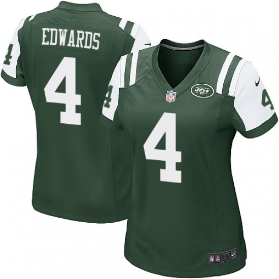 Women's Nike New York Jets 4 Lac Edwards Game Green Team Color NFL Jersey