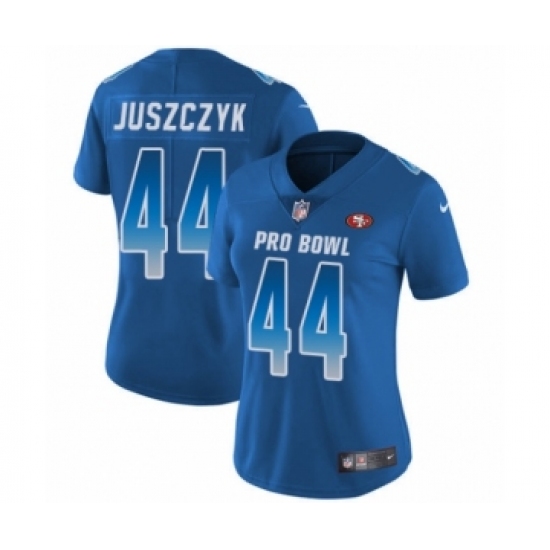 Women's Nike San Francisco 49ers 44 Kyle Juszczyk Limited Royal Blue NFC 2019 Pro Bowl NFL Jersey