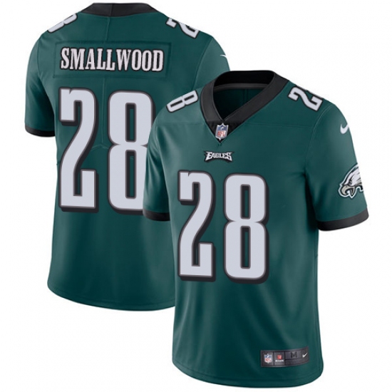 Youth Nike Philadelphia Eagles 28 Wendell Smallwood Midnight Green Team Color Vapor Untouchable Limited Player NFL Jersey