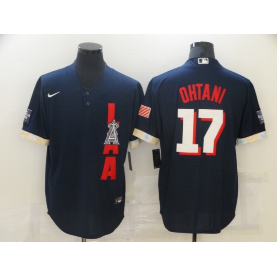Men's Los Angeles Angels of Anaheim 17 Shohei Ohtani Navy 2021 All-Star Game Authentic Jersey