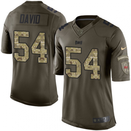 Youth Nike Tampa Bay Buccaneers 54 Lavonte David Elite Green Salute to Service NFL Jersey
