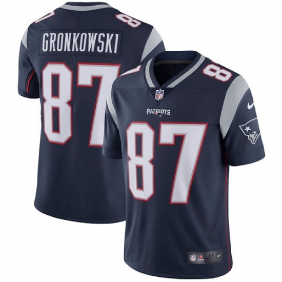 Men's Nike New England Patriots 87 Rob Gronkowski Navy Blue Team Color Vapor Untouchable Limited Player NFL Jersey