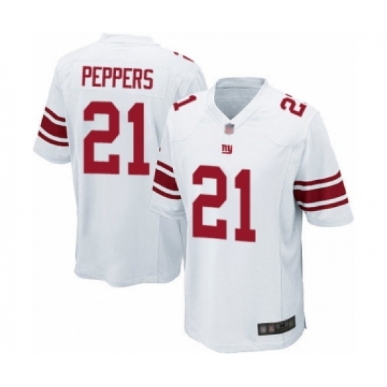 Men's New York Giants 21 Jabrill Peppers Game White Football Jersey