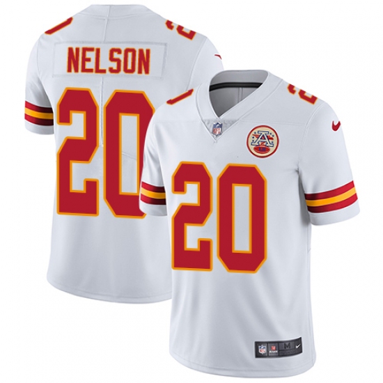 Men's Nike Kansas City Chiefs 20 Steven Nelson White Vapor Untouchable Limited Player NFL Jersey