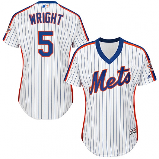 Women's Majestic New York Mets 5 David Wright Authentic White Alternate Cool Base MLB Jersey