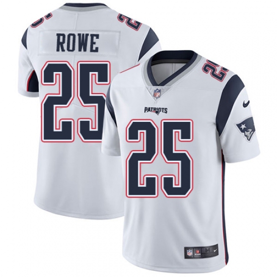 Men's Nike New England Patriots 25 Eric Rowe White Vapor Untouchable Limited Player NFL Jersey