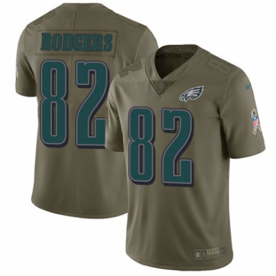 Youth Nike Philadelphia Eagles 82 Richard Rodgers Limited Olive 2017 Salute to Service NFL Jersey