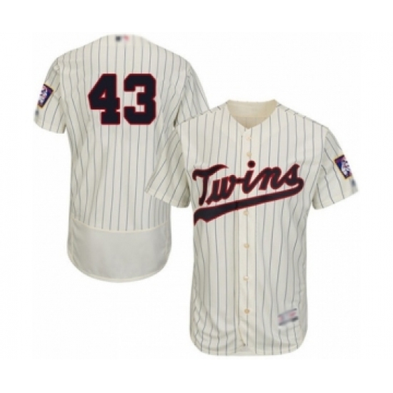 Men's Minnesota Twins 43 Lewis Thorpe Authentic Cream Alternate Flex Base Authentic Collection Baseball Player Jersey