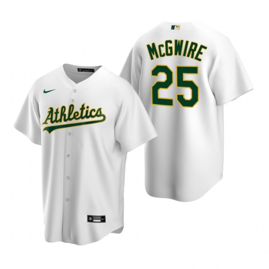 Men's Nike Oakland Athletics 25 Mark McGwire White Home Stitched Baseball Jersey