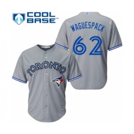 Youth Toronto Blue Jays 62 Jacob Waguespack Authentic Grey Road Baseball Player Jersey