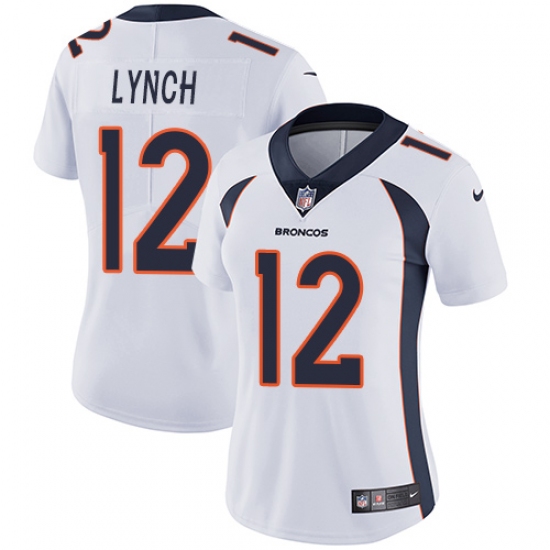 Women's Nike Denver Broncos 12 Paxton Lynch Elite White NFL Jersey
