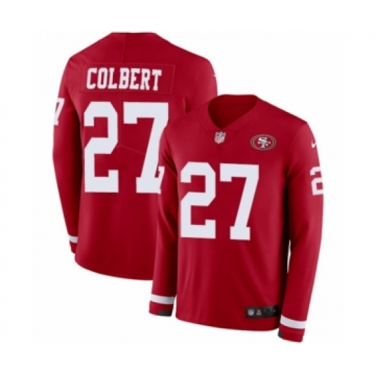 Youth Nike San Francisco 49ers 27 Adrian Colbert Limited Red Therma Long Sleeve NFL Jersey