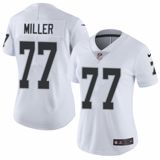 Women's Nike Oakland Raiders 77 Kolton Miller Game White NFL Jersey