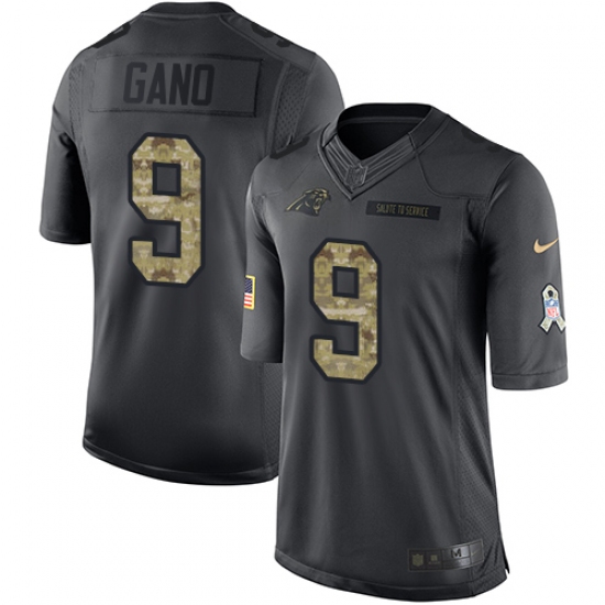 Youth Nike Carolina Panthers 9 Graham Gano Limited Black 2016 Salute to Service NFL Jersey