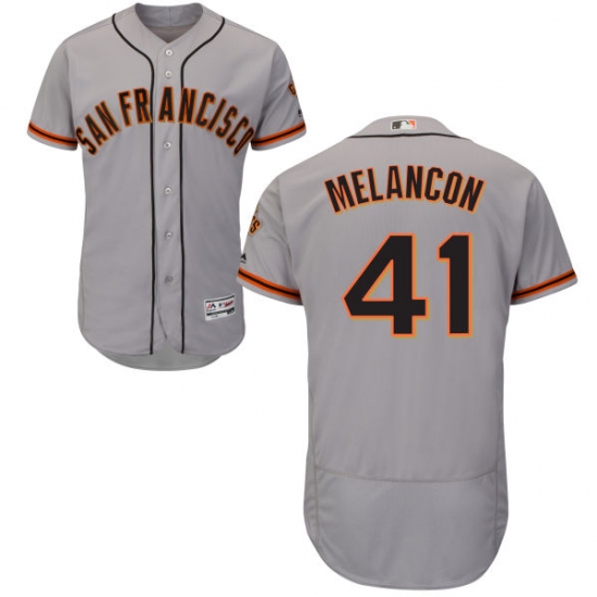 Men's Majestic San Francisco Giants 41 Mark Melancon Grey Flexbase Authentic Collection MLB Jersey