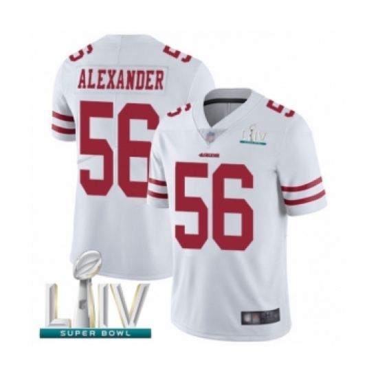 Youth San Francisco 49ers 56 Kwon Alexander White Vapor Untouchable Limited Player Super Bowl LIV Bound Football Jersey