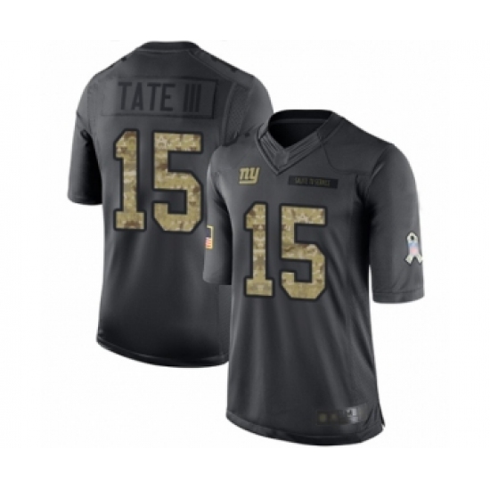 Youth New York Giants 15 Golden Tate III Limited Black 2016 Salute to Service Football Jersey