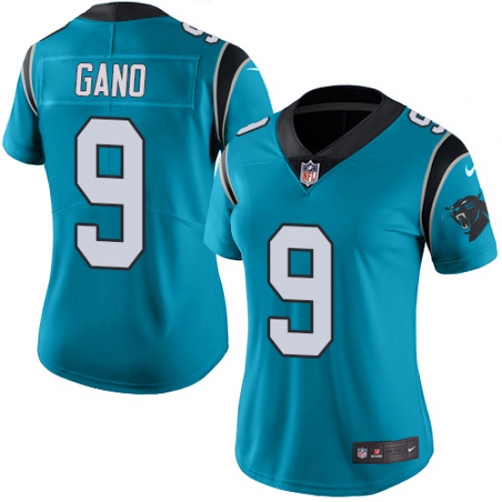 Women's Nike Carolina Panthers 9 Graham Gano Blue Alternate Vapor Untouchable Limited Player NFL Jersey