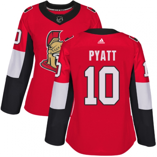 Women's Adidas Ottawa Senators 10 Tom Pyatt Authentic Red Home NHL Jersey