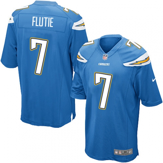 Men's Nike Los Angeles Chargers 7 Doug Flutie Game Electric Blue Alternate NFL Jersey