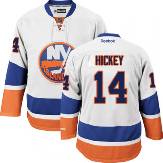 Women's Reebok New York Islanders 14 Thomas Hickey Authentic White Away NHL Jersey