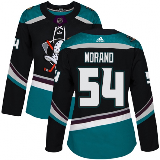 Women's Adidas Anaheim Ducks 54 Antoine Morand Authentic Black Teal Third NHL Jersey