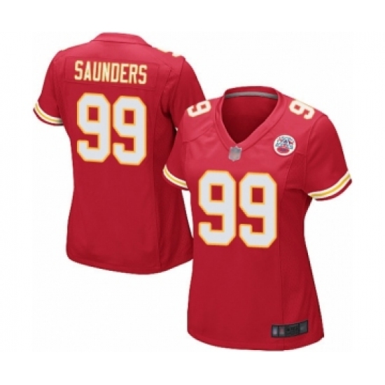 Women's Kansas City Chiefs 99 Khalen Saunders Game Red Team Color Football Jersey