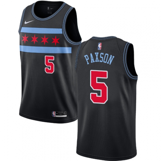 Men's Nike Chicago Bulls 5 John Paxson Swingman Black NBA Jersey - City Edition