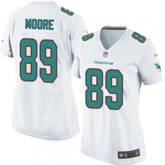 Women's Nike Miami Dolphins 89 Nat Moore Game White NFL Jersey
