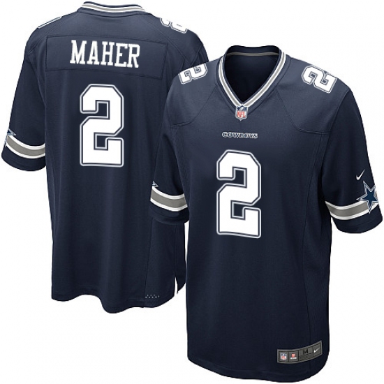 Men's Nike Dallas Cowboys 2 Brett Maher Game Navy Blue Team Color NFL Jersey
