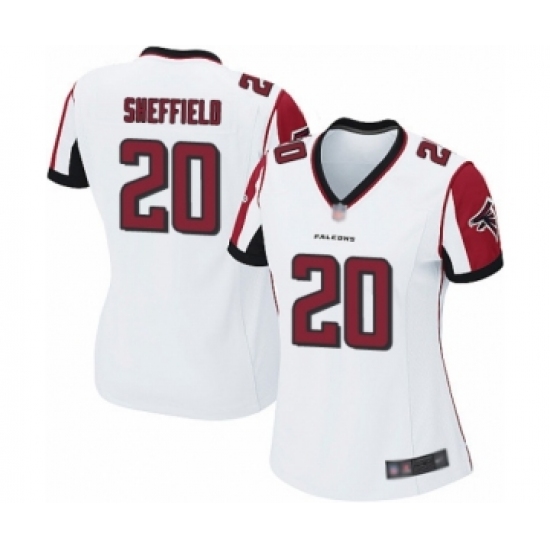 Women's Atlanta Falcons 20 Kendall Sheffield Game White Football Jersey