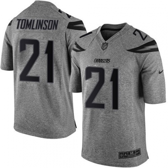 Men's Nike Los Angeles Chargers 21 LaDainian Tomlinson Limited Gray Gridiron NFL Jersey