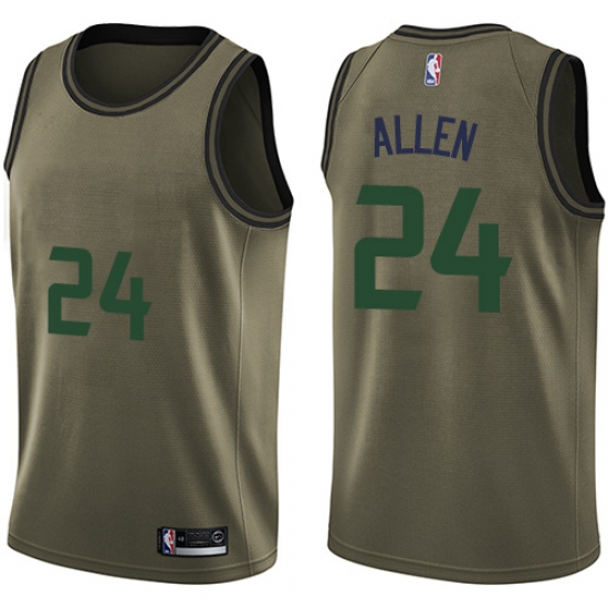 Men's Nike Utah Jazz 24 Grayson Allen Swingman Green Salute to Service NBA Jersey