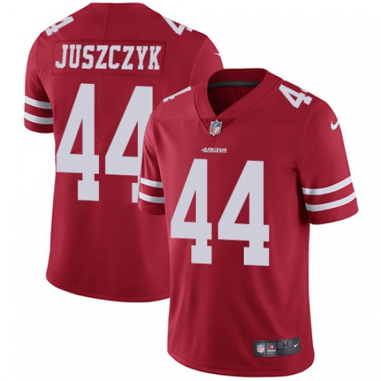 Men's Nike San Francisco 49ers 44 Kyle Juszczyk Red Team Color Vapor Untouchable Limited Player NFL Jersey