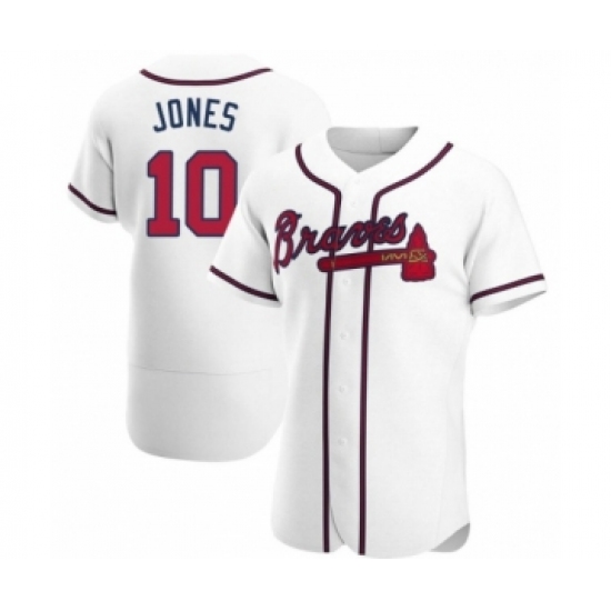 Men's Chipper Jones 10 Atlanta Braves White Authentic Home Jersey