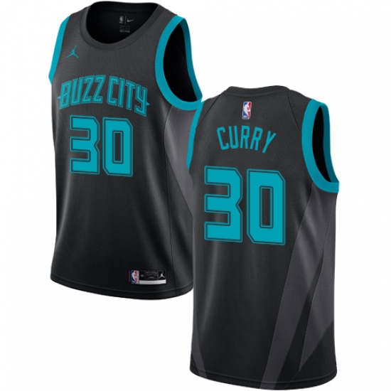 Youth Nike Jordan Charlotte Hornets 30 Dell Curry Swingman Black NBA Jersey - 2018 19 City Editionon