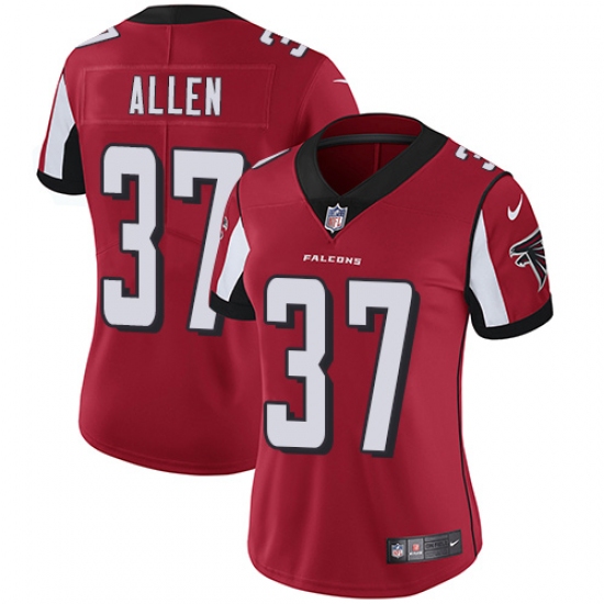 Women's Nike Atlanta Falcons 37 Ricardo Allen Red Team Color Vapor Untouchable Limited Player NFL Jersey