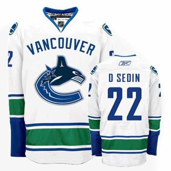 Women's Reebok Vancouver Canucks 22 Daniel Sedin Authentic White Away NHL Jersey