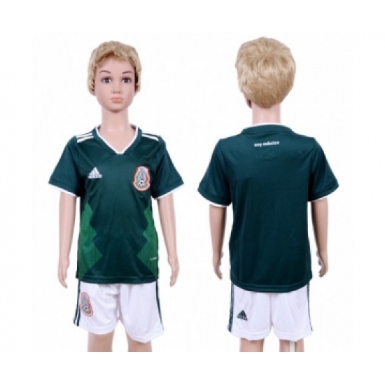 Mexico Blank Home Kid Soccer Country Jersey