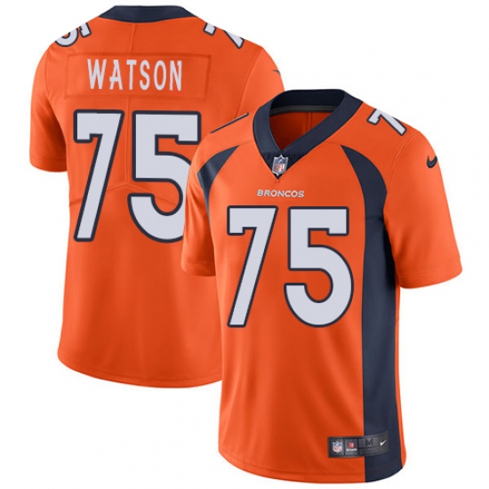 Men's Nike Denver Broncos 75 Menelik Watson Orange Team Color Vapor Untouchable Limited Player NFL Jersey