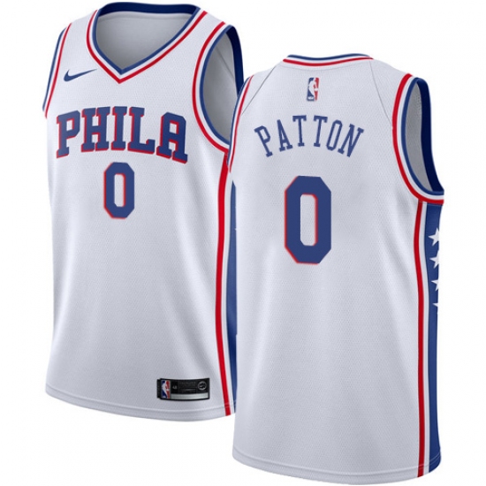 Men's Nike Philadelphia 76ers 0 Justin Patton Swingman White NBA Jersey - Association Edition
