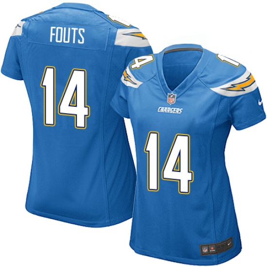 Women's Nike Los Angeles Chargers 14 Dan Fouts Game Electric Blue Alternate NFL Jersey