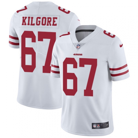 Men's Nike San Francisco 49ers 67 Daniel Kilgore White Vapor Untouchable Limited Player NFL Jersey