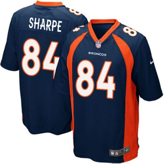 Men's Nike Denver Broncos 84 Shannon Sharpe Game Navy Blue Alternate NFL Jersey