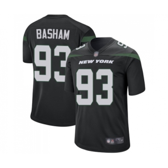 Men's New York Jets 93 Tarell Basham Game Black Alternate Football Jersey