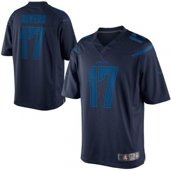 Men's Nike Los Angeles Chargers 17 Philip Rivers Navy Blue Drenched Limited NFL Jersey